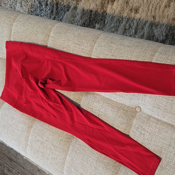 Athleta Red Salutation Stash Leggings - Picture 10 of 12